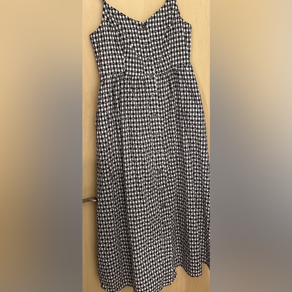 Modcloth Quite Clearly Charismatic Gingham Midi Dress with Swiss Dots Size M - Picture 8 of 8
